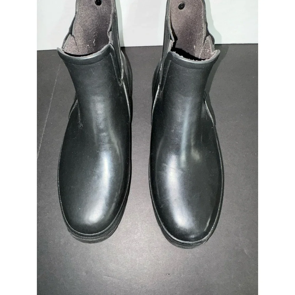 BOGS Amelia Rain Boots Ankle Womens Size 8 Black Slip On Waterproof 78900-001